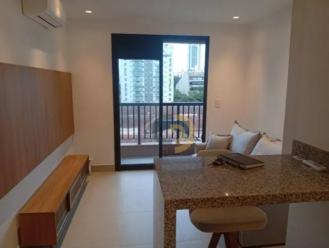 APARTAMENTO -LOCAÇÃO - 1 QUARTO (SUITE) - SACADA - MOBILIADO - APARECIDA - SANTOS/SP