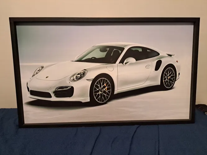 Par de Quadros Decorativos Porsche 911 (100x60 cm) com Moldura