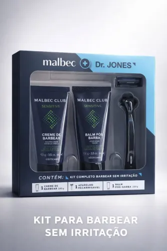 Vende-se Kit para Barbear Malbec Club Sensitive + Dr. Jones (Novo / Na Caixa)