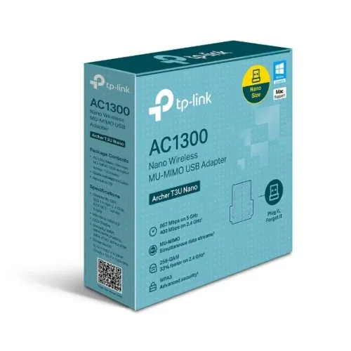 Adaptador Wifi TP-Link Archer T3U Nano, AC1300, Dual Band, ARCHER T3U NANO