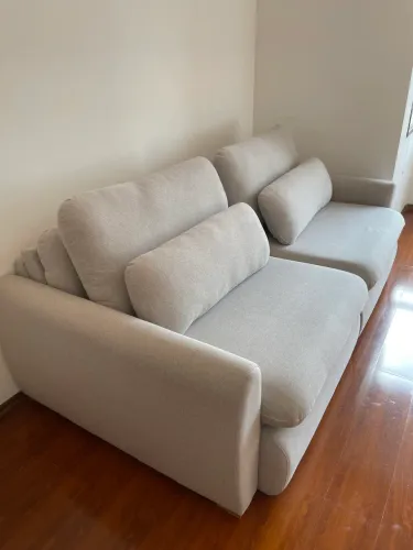 Sofá reclinável retrátil sem caixa em linho 2,30m impermeabilizado