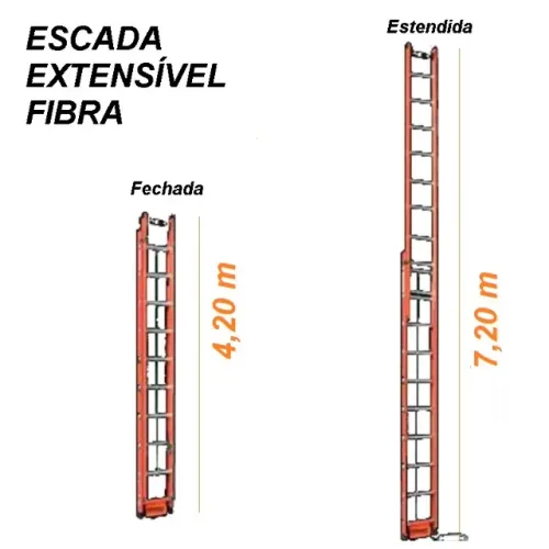 Escada extensível de fibra de vidro