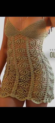Vestido de crochê artesanal