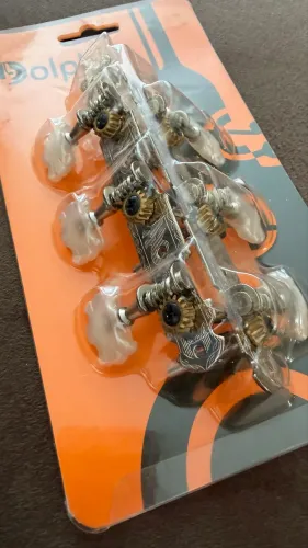 Kit 2 unidades tarraxa p/ violão 3 mais 3 pino fino luxo cromada Dolphin