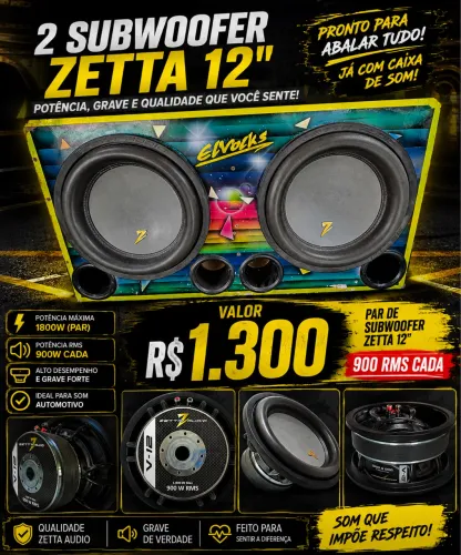 Par de Alto falantes Zetta 12? 4 ohms