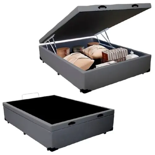 Cama box baú casal com rodinhas+colchão.
