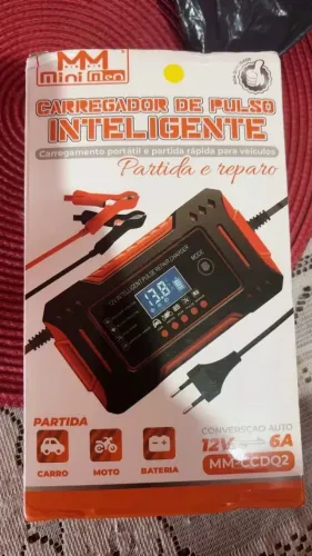 Carregador de bateria automotivo inteligente 12 V - Display Digital Automático Energia