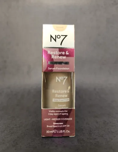 Base Líquida No7 Restore & Renew SPF 20 30mL - Porcelana