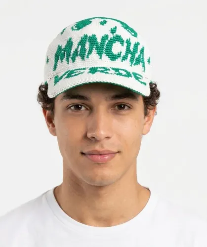 Boné de crochê Palmeiras mancha verde