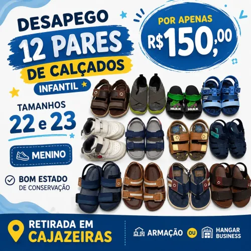 Lote de calçados infantil menino tamanho 22 e 23