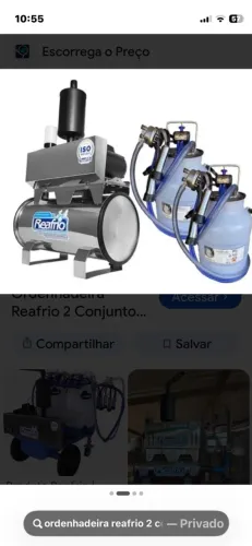 Ordenhadeira e tanque
