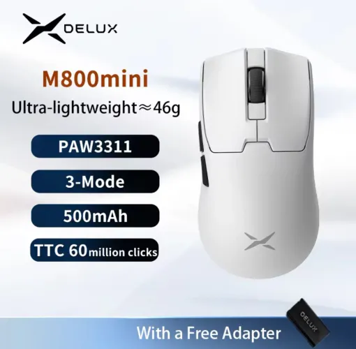 Mouse Gamer Delux M800 Mini Branco PAW3311