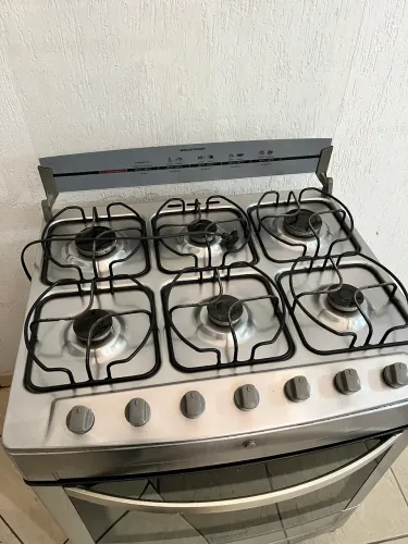 Fogão 6 Bocas Brastemp Inox.