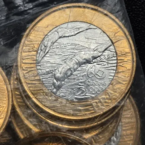 Sache Lacrado Comemorativo Natação - 1 Real 2014 Brasil
