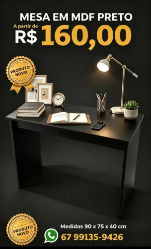 ? Promoção ? Mesas? ? Produto Novo em MDF Preto