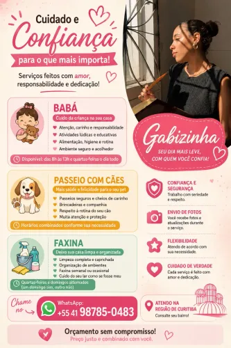 Babá, Faxina e Passeio com Cães | Curitiba e Região