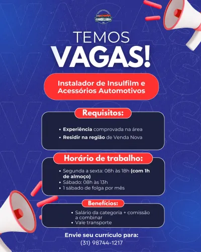Instalador de Acessórios Automotivos e Insulfilm