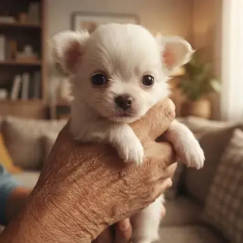 Chihuahua pelo longo Branquinhos 