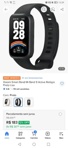 Mi band xiaomi smart watch semi novo ainda em ótimas condições vendo barato
