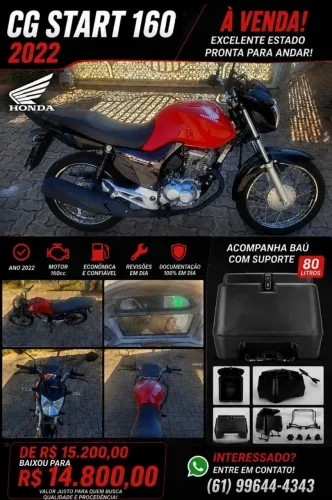 Moto CG Start 160 2022 - R$ 14.800,00