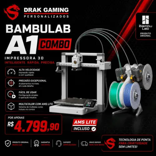 BAMBULAB A1 COM NOVA LACRADA 1 ANO DE GARANTIA
