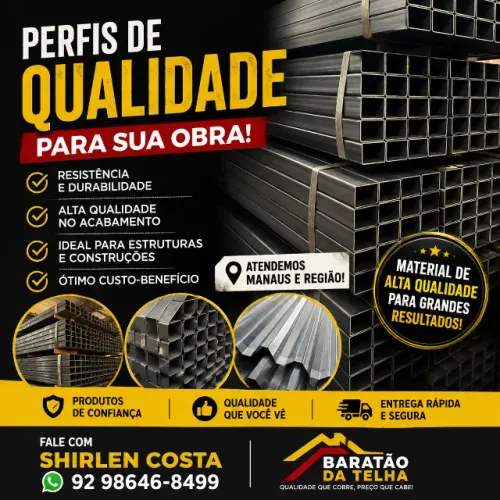PERFIL OFERECE MAIOR RESISTÊNCIA E SUSTENTAÇÃO PRA SUA ESTRUTURA!
