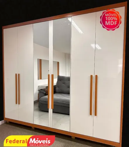 Guarda Roupa 100% MDF c/ Espelho 6 Portas 6 Gavetas - Oferta Imperdível!