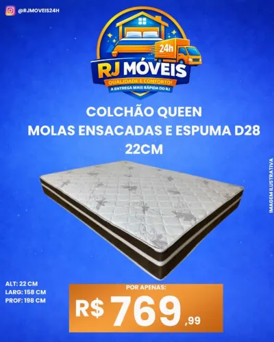 Colchão Queen molas ensacadas D28(Pague na entrega)