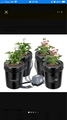 Kit Balde Hidroponia Dwc Vivosun 20l Kit 4 Unid Ou Individual (SemiNovo)