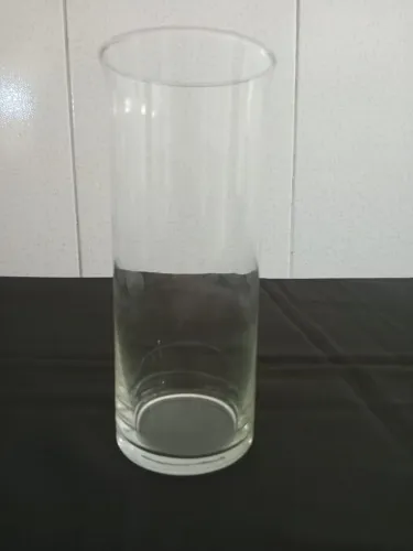 Tubo castiçal de vidro cilíndrico