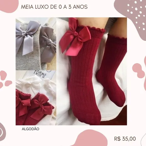 Meia 3/4 algodão ou arrastão