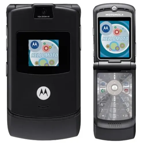 Motorola V3 Flip black Gsm sms Original Banda Quádrupla Desbloqueado novo na caixa