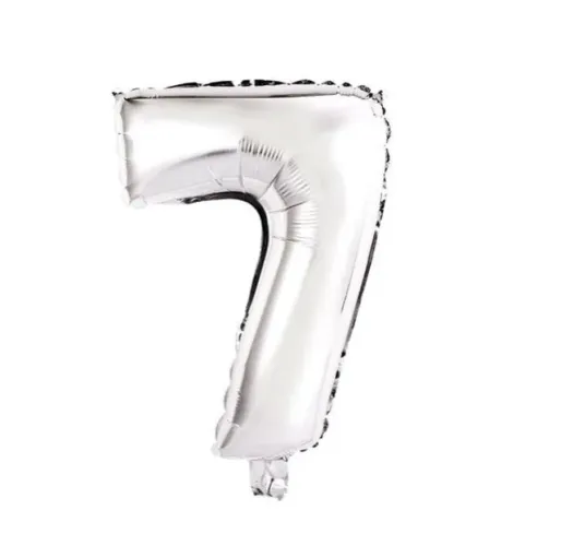 Balão Metalizado Numeros Ballon 16" 40cm  Letter Wb Cn499 - Numero 7