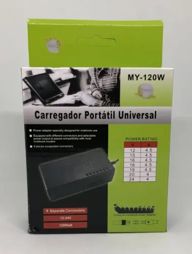 Fonte Universal Notebook 9 Pinos 110/240v Bivolt 12-24V 4,5A Novo na Caixa