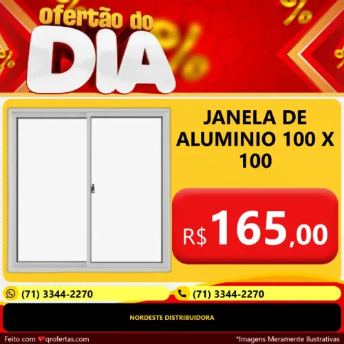 CENTRAL ALUMINIO - JANELA DE ALUMINIO 100 X 100 - PRODUTO NOVO