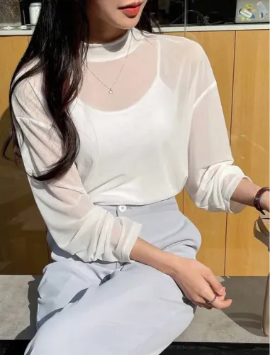Blusa Transparente Branca