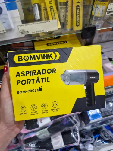 Mini Aspirador De Pó Portatil Recarregavel Automotivo 3 Em 1<br>