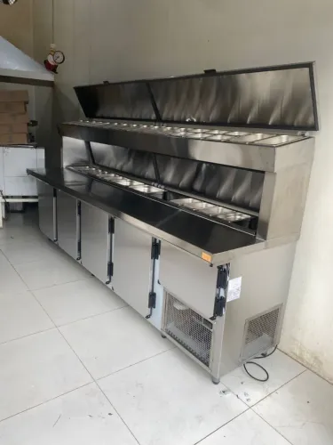 Balcão pizzaiolo 3M Com Condimentadora Dupla - Marcos