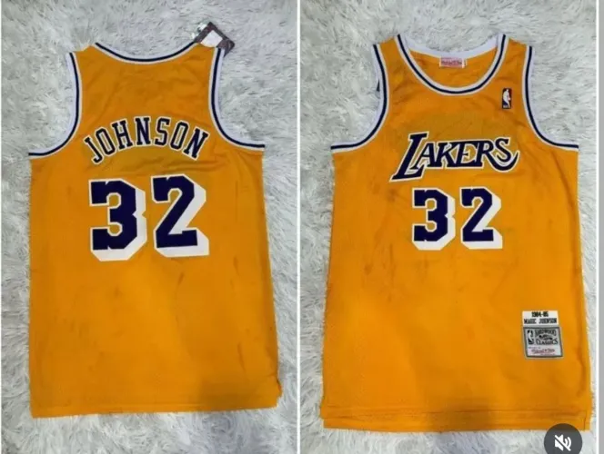 Regata NBA Jersey, Chicago LAKERS #32 Johnson ?<br>Edição limitada versão  100% bordada ?