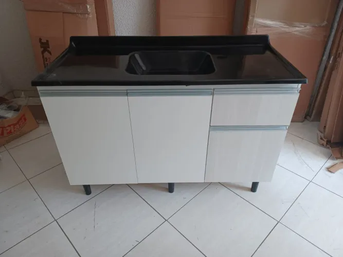 BALCÃO PIA 1,20M COM TAMPO DE MARMORITE