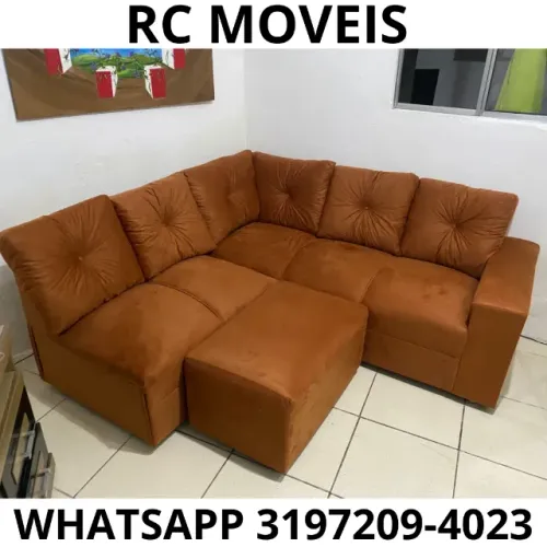 Sofá Sandero de Canto com Puff - Conforto e Elegância para sua Sala