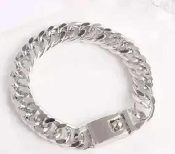 Pulseira De Elo Cubano Estilo Punk prata - ice