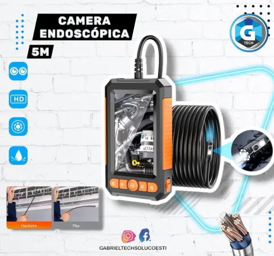 Câmera Endoscópica profissional com Tela 4.3 1080p Led - Gtech<br>