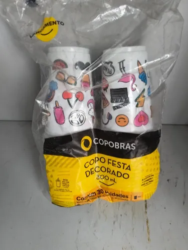 Copo Festa Decorado 300ml Copobras 30 Unidades