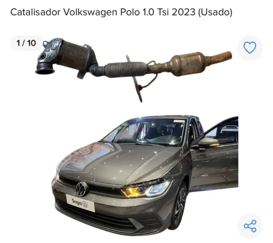 Catalisador Volkswagen Polo 1.0 TSi 2023 - Usado