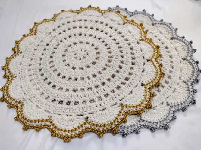 Sousplat Jogo Americano de Crochê Ano Novo, unidade 