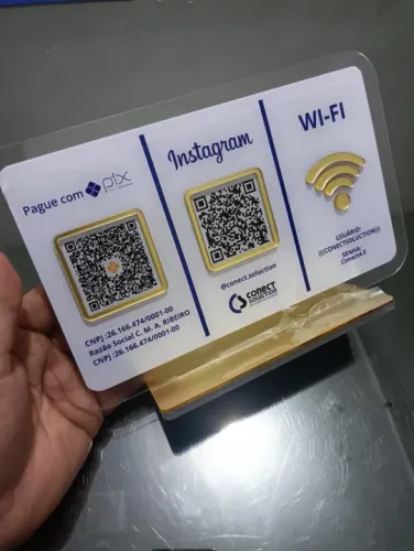 Plaquinha Tripla Premium (Pix e outros QR codes)