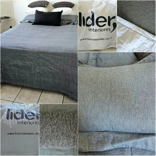 Jogo de cama cinza Lider Interiores novo 