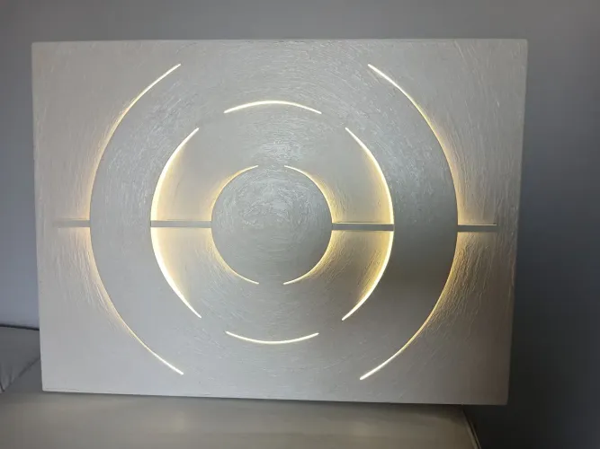 Quadro Painel Texturizado com Iluminação Interna - 81×61 cm, Assinado artesão