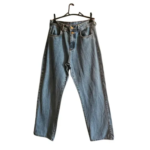 Calça Jeans Denim de alto padrão sem elastano 